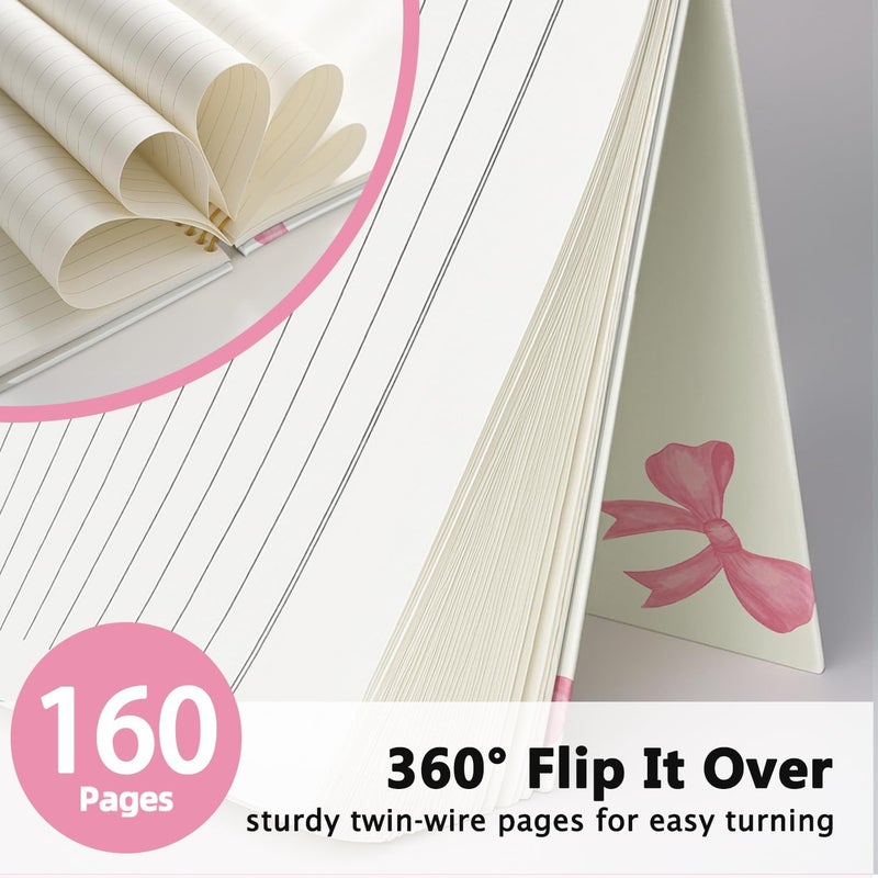 WLIANG Bible Journal for Women, Christian Gifts for Women Girls, Prayer Bible Study Supplies Journaling Notebook, Cute Preppy daily devotional, Coquette Pink Bow Hardcover Spiral Notebook 5.5 x 8.3 - Image 3